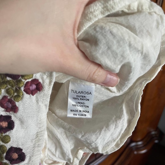 Tularosa Rowley Romper Embroidered Flowers with Cut Out tie Top Small - Picture 6 of 7